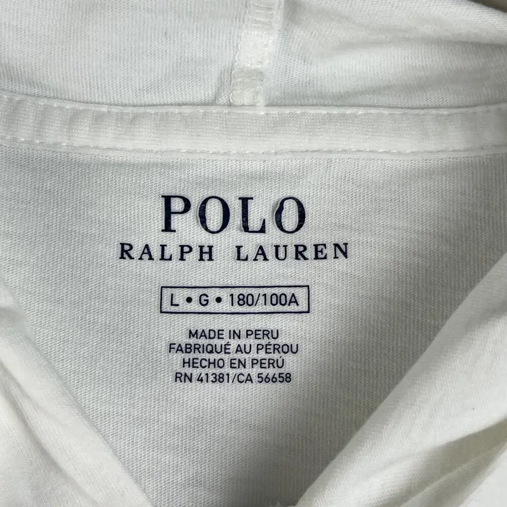 Polo Ralph Lauren‎ Hoodie Mens Large White Long Sleeve Tee Embroidered Pony